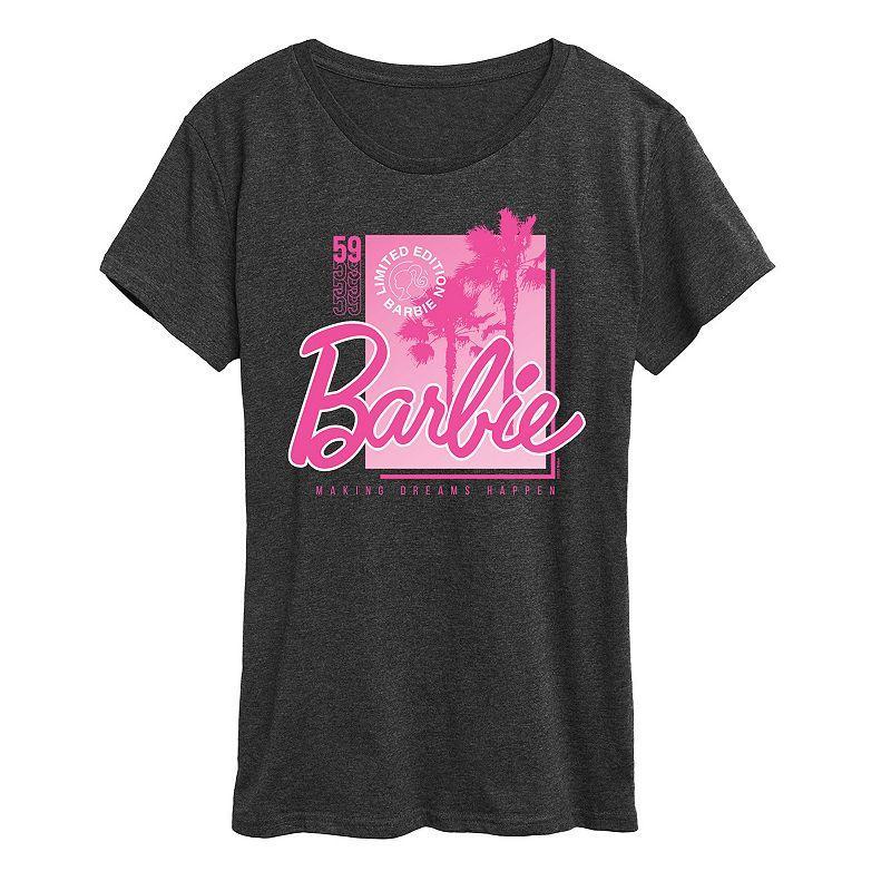 Womens Barbie Pink Core Graphic Tee Heather Grey Product Image