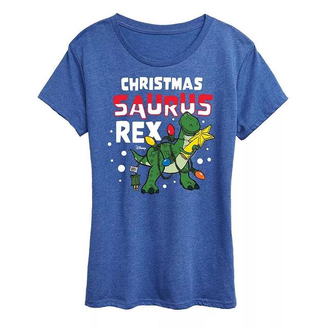 Disney / Pixars Toy Story Womens Christmas Saurus Rex Graphic Tee, Girls Heather Grey Product Image