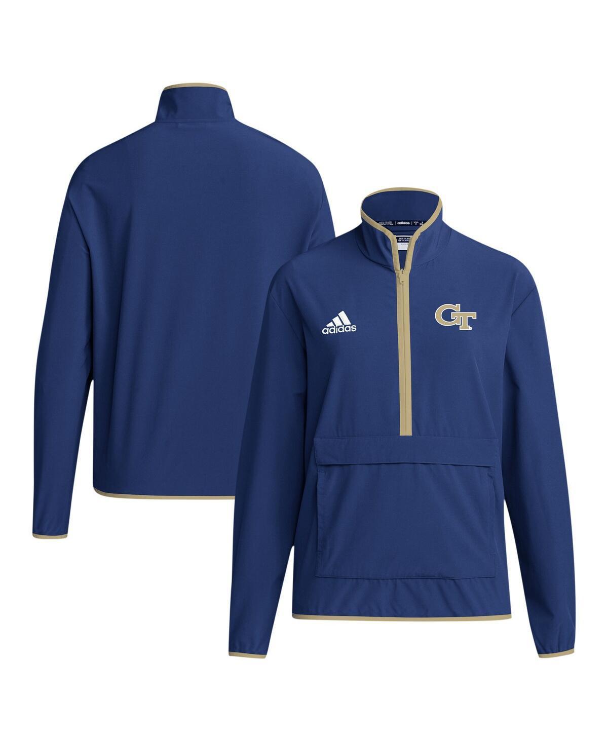 Adidas Mens Navy Georgia Tech Yellow Jackets Coaches Sideline Half-Zip Jacket Product Image