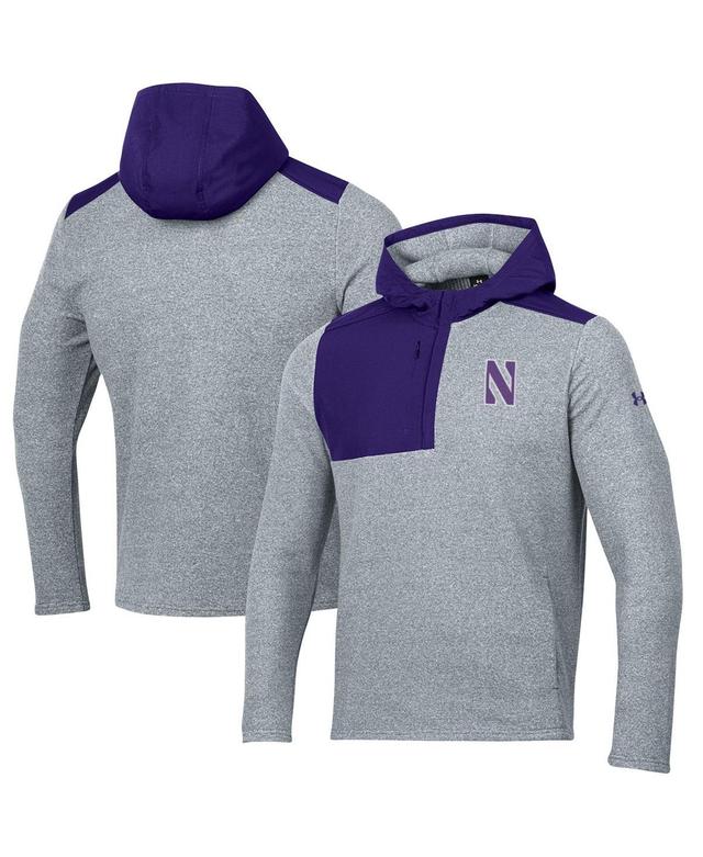 Mens Under Armour Gray Northwestern Wildcats Survivor Fleece Hoodie Quarter-Zip Jacket Product Image