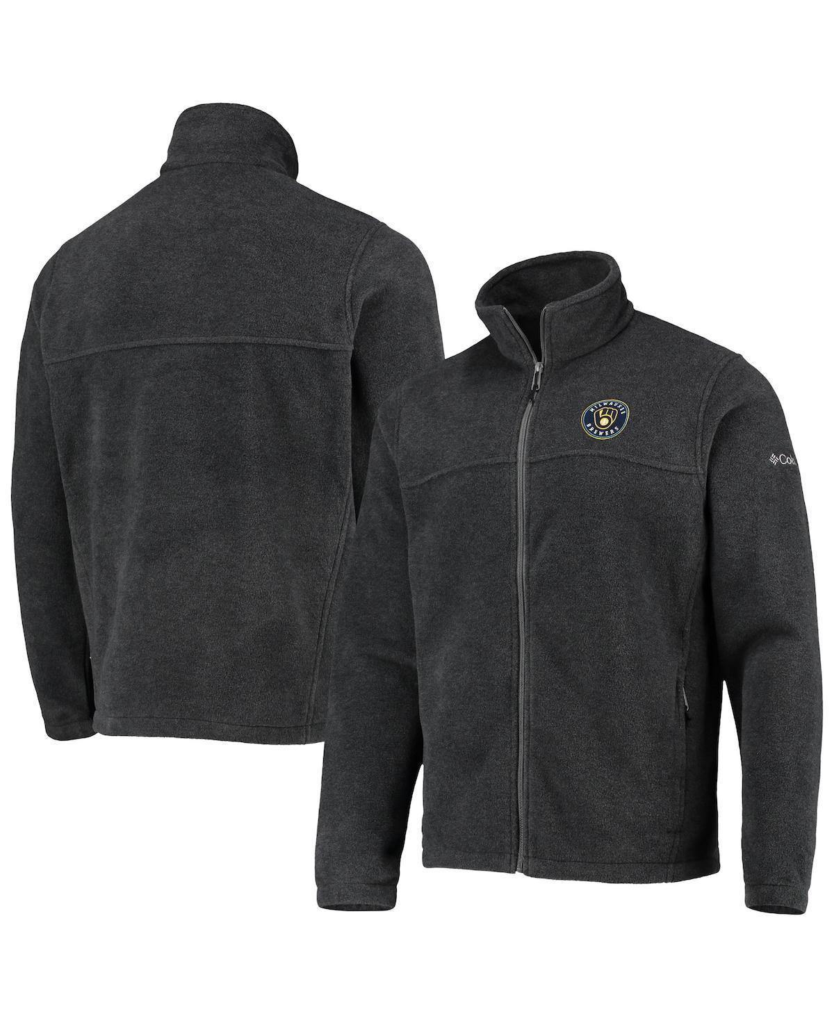 Mens Columbia Charcoal Milwaukee Brewers Full-Zip Flanker Jacket Product Image