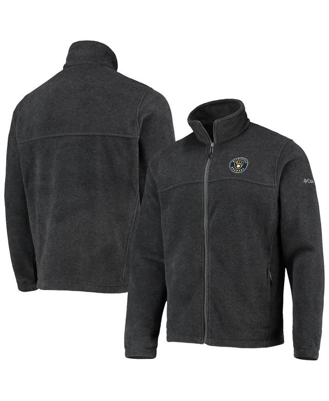 Mens Columbia Charcoal Milwaukee Brewers Full-Zip Flanker Jacket Product Image