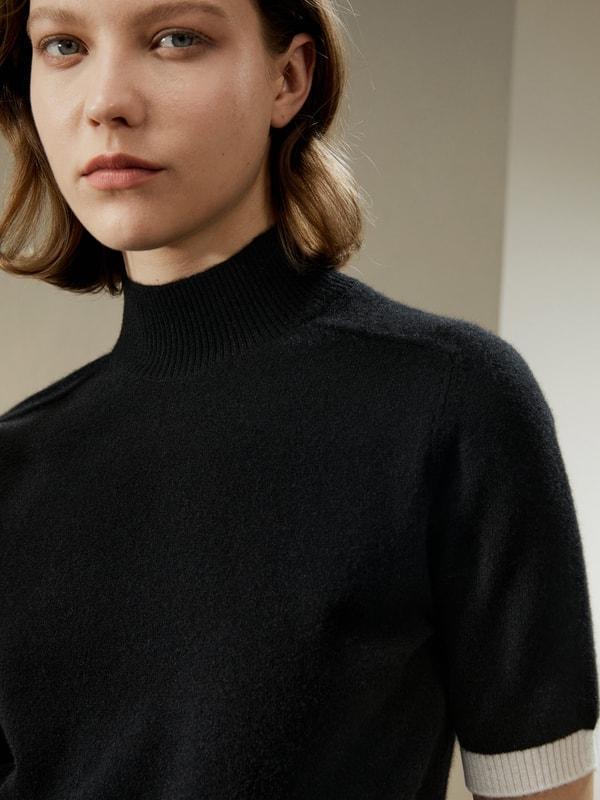 Gemini Mock Neck Cashmere Shirt Product Image