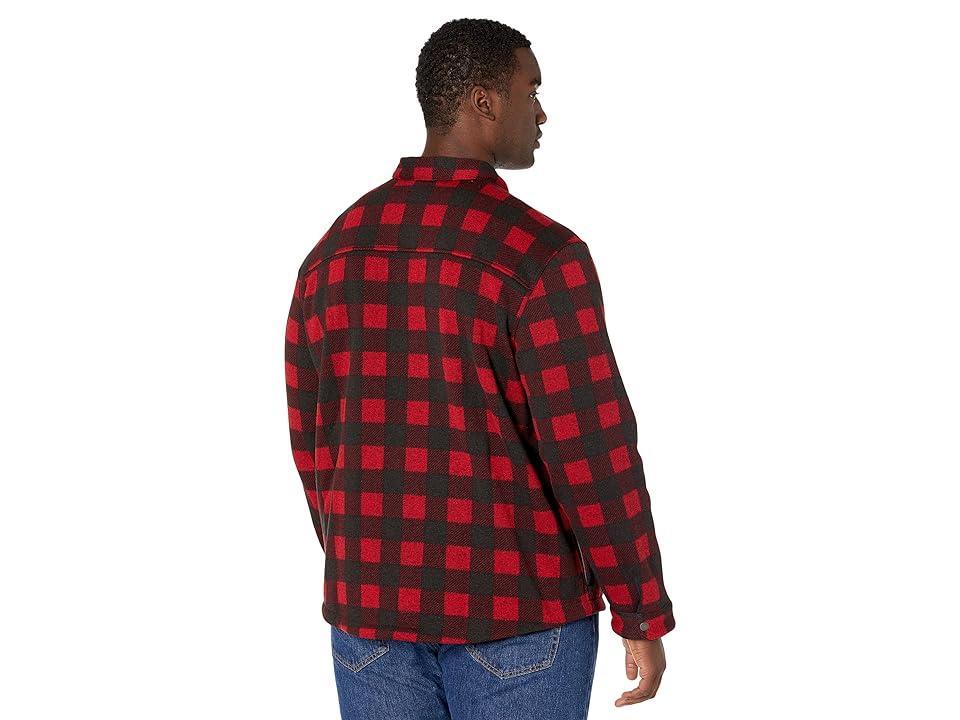 L.L.Bean Sweater Fleece Shirt Jac Print Regular (Buffalo Plaid Garnet) Men's Clothing Product Image