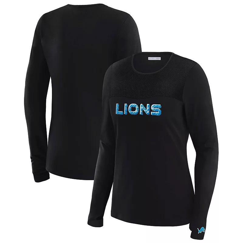 Womens WEAR by Erin Andrews x Gracie Hunt Detroit Lions Mesh Panel Long Sleeve T-Shirt Product Image