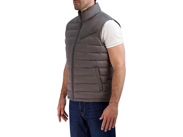 Cole Haan Zip Front Quilted Vest (Charcoal) Men's Clothing Product Image