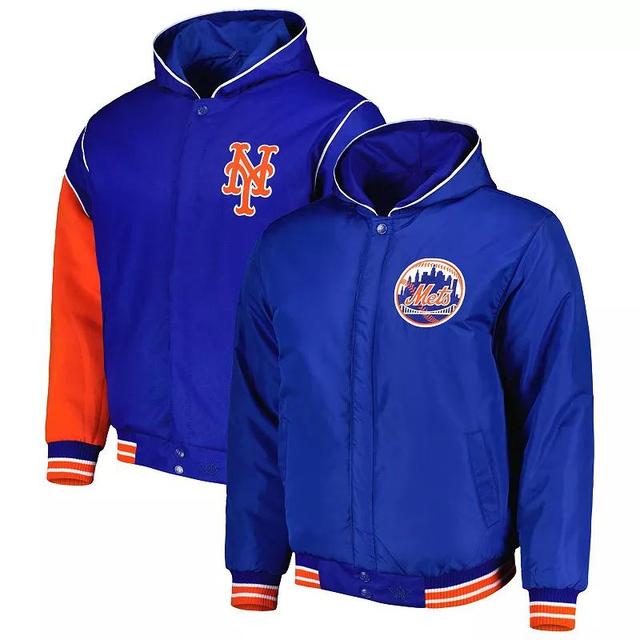 Mens JH Design Royal New York Mets Reversible Fleece Full-Snap Hoodie Jacket Product Image