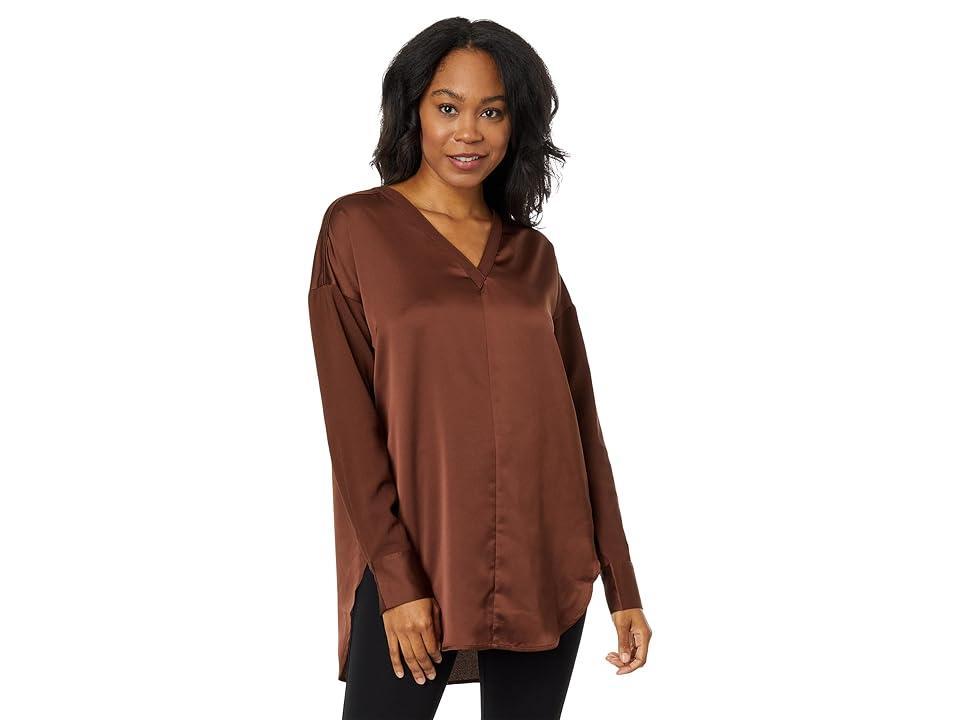 Lysse Token Satin Pullover Top (Clove) Women's Clothing Product Image