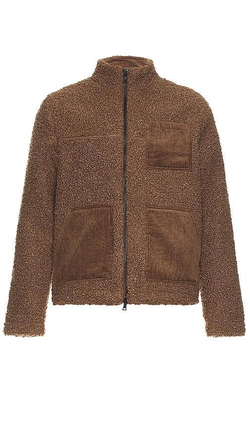 onia Sherpa Jumbo Corduroy Shacket in Brown. Product Image