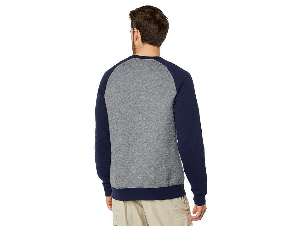 L.L.Bean Quilted Crew Neck Color-Block Heather/Classic Navy) Men's Clothing Product Image