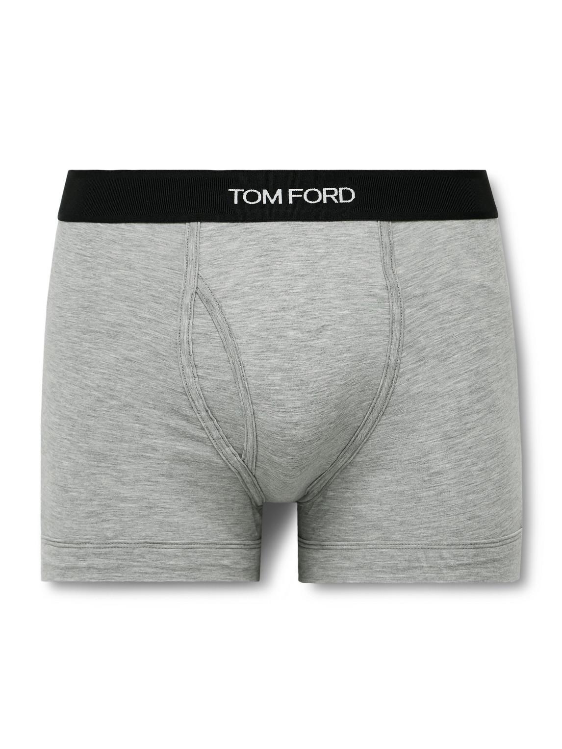 TOM FORD Stretch-cotton And Modal-blend Boxer Briefs In Grey Product Image