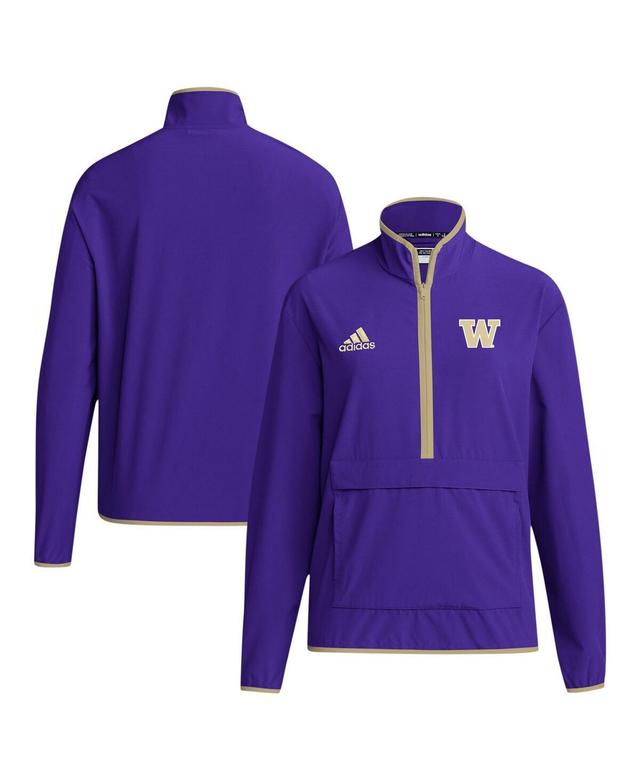 Adidas Mens Purple Washington Huskies Coaches Sideline Half-Zip Jacket Product Image