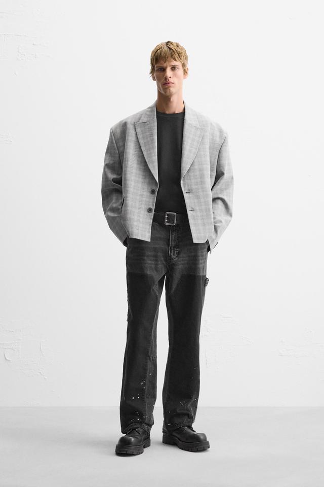 CHECKERED OVERSIZED FIT BLAZER Product Image