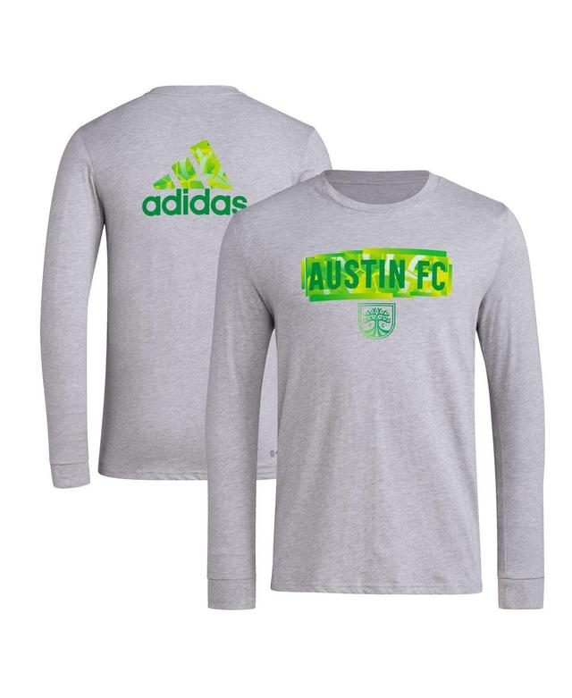 Adidas Mens Gray Austin Fc Local Pop Aeroready Long Sleeve T-Shirt Product Image