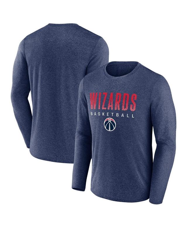 Mens Fanatics Branded Heathered Navy Washington Wizards Where Legends Play Iconic Practice Long Sleeve T-Shirt Wiz Blue Product Image