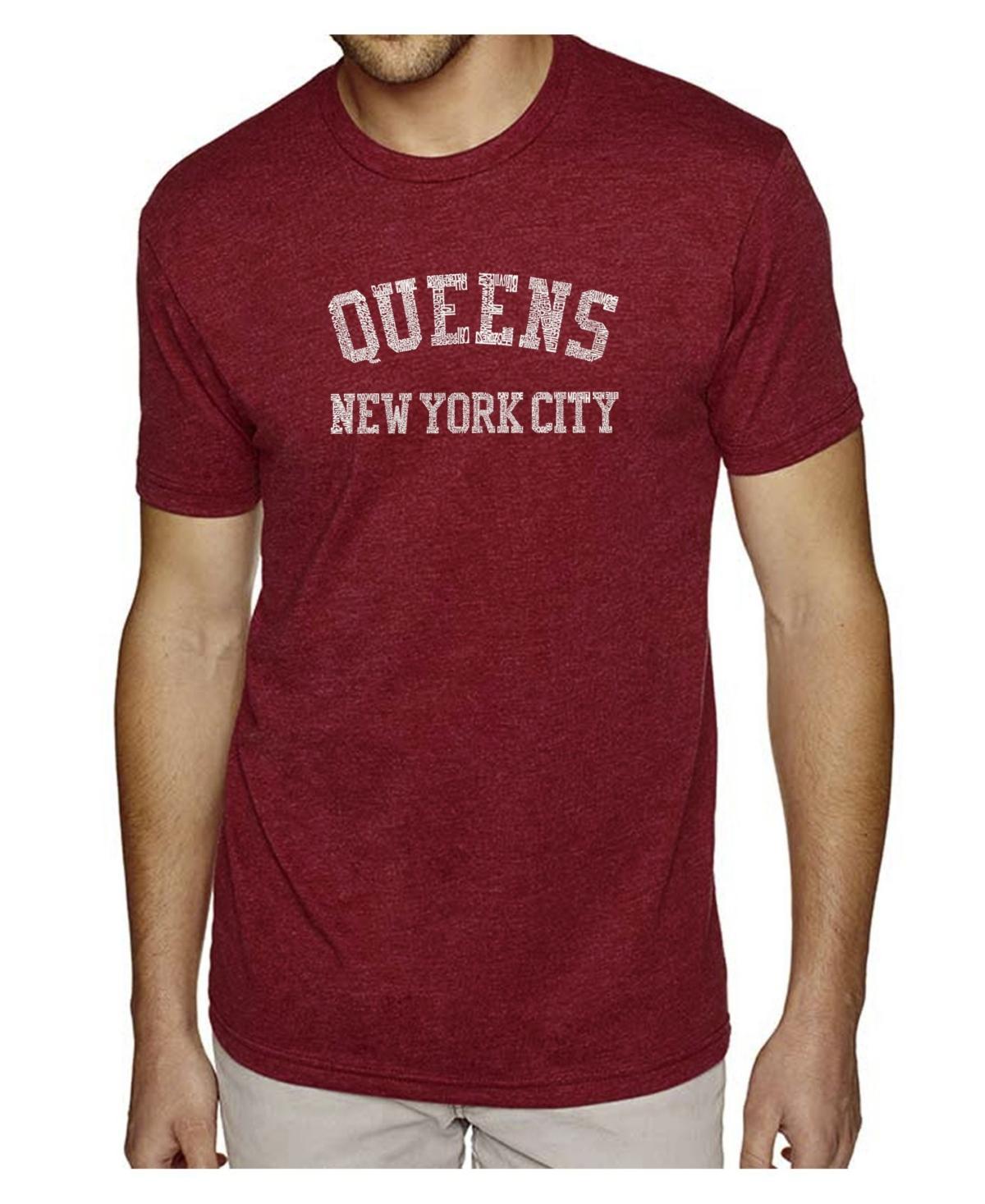 La Pop Art Mens Premium Blend Word Art T-Shirt - Queens Ny Neighborhoods Product Image