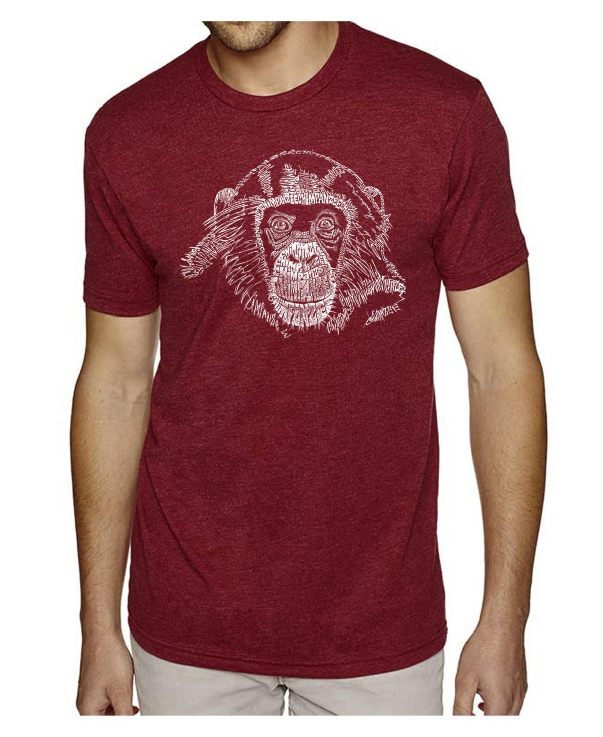 La Pop Art Mens Premium Word Art T-shirt - Chimpanzee Product Image