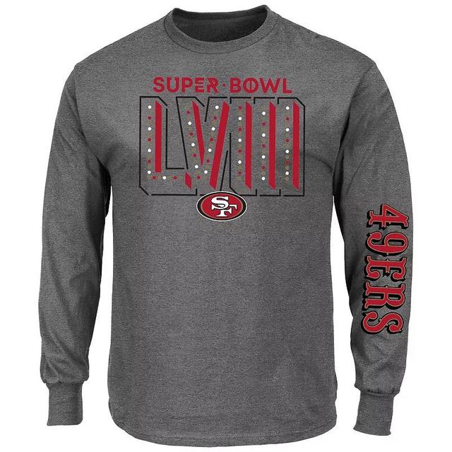 Mens Fanatics Branded Heather Charcoal San Francisco 49ers Super Bowl LVIII Big & Tall Long Sleeve T-Shirt Product Image