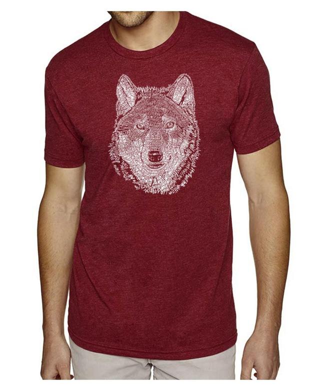 La Pop Art Mens Premium Word Art T-shirt - Wolf Product Image