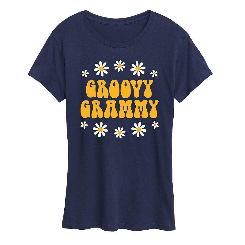 Womens Groovy Grammy Graphic Tee Black Product Image