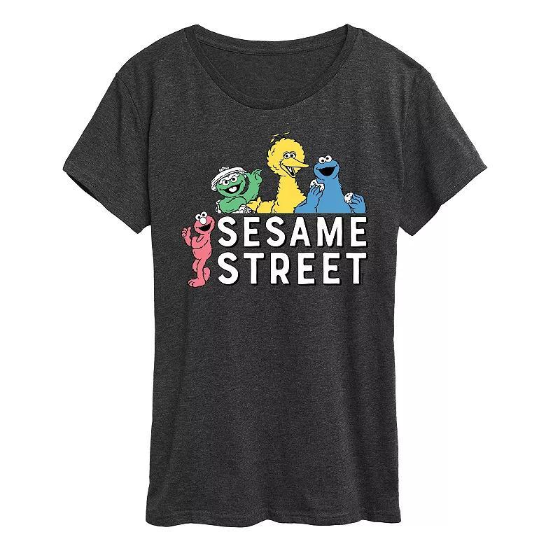 Womens Sesame Street Group Graphic Tee Blue Product Image