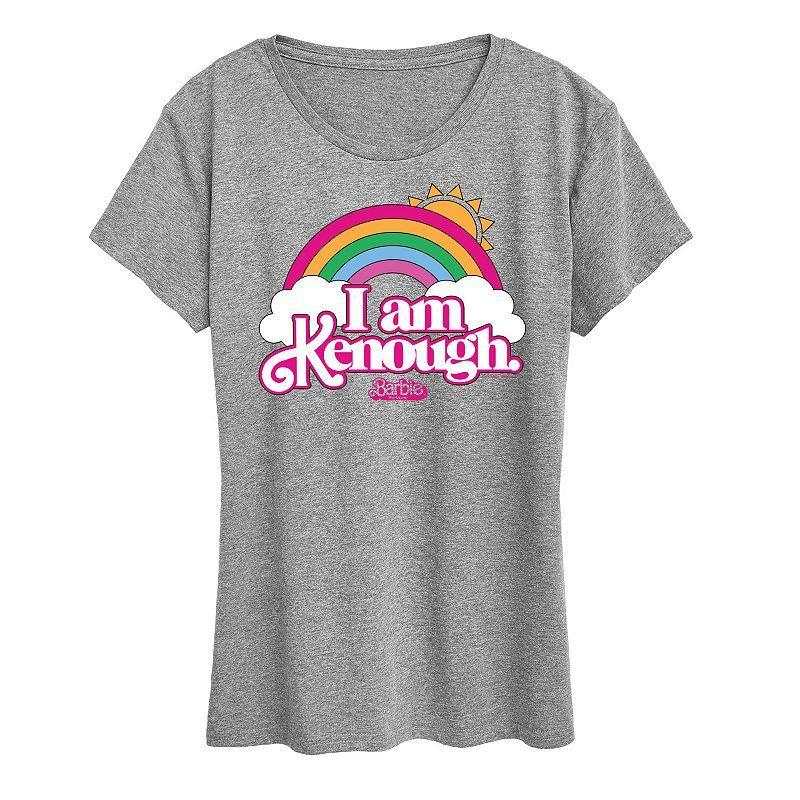 Womens Barbie The Movie Kenough Rainbow Graphic Tee, Girls Heather Grey Product Image