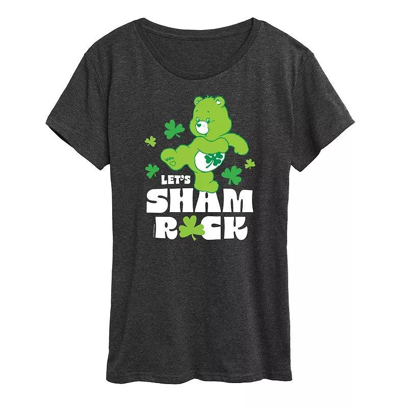 Womens Care Bears Lets Sham Rock Graphic Tee Black Product Image