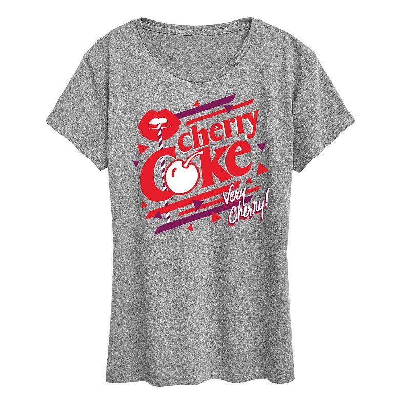 Womens Cherry Coke Very Cherry Graphic Tee Grey Gray Product Image