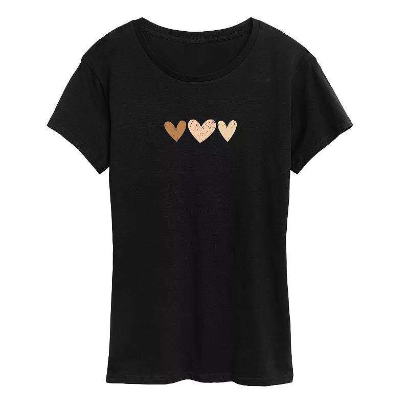 Womens Sketchy Hearts Graphic Tee Product Image