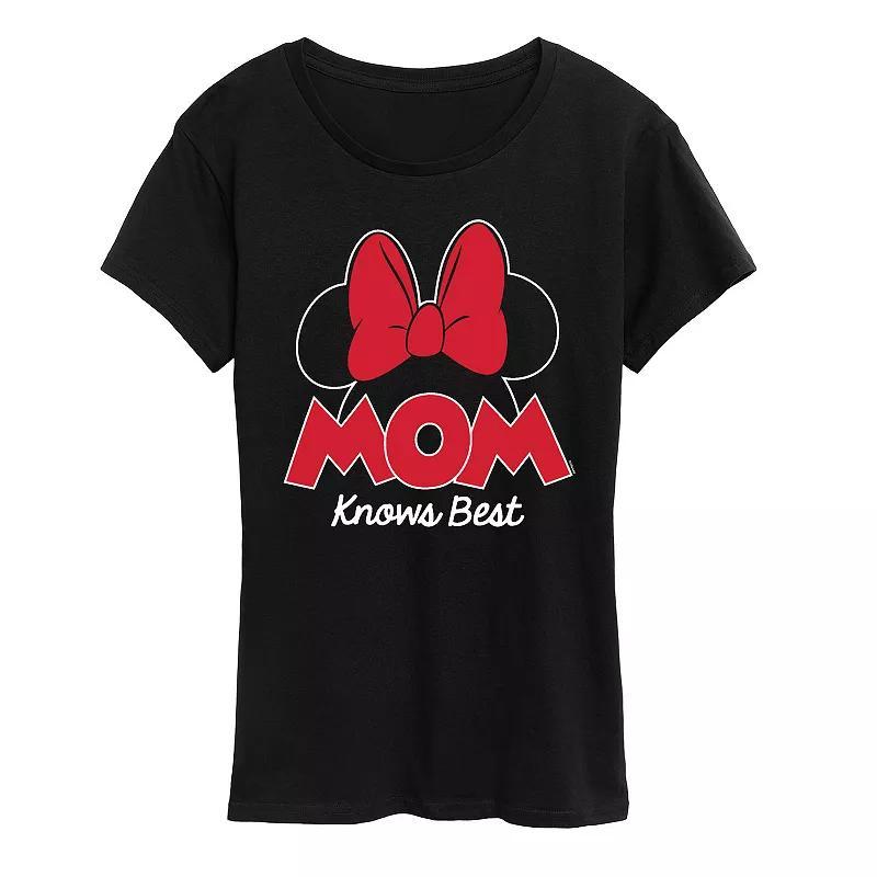 Disneys Minnie Mouse Womens Mom Knows Best Graphic Tee Product Image