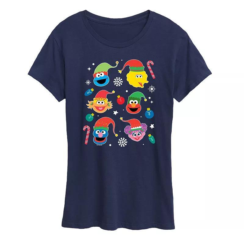 Womens Sesame Street Holiday Icons Graphic Tee, Girls Product Image