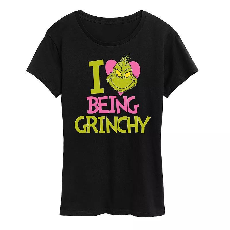 Womens Grinch I Love Being Grinchy Graphic Tee Product Image