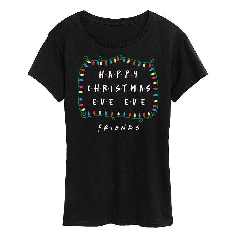 Womens Friends Happy Christmas Eve Eve Graphic Tee, Girls Product Image