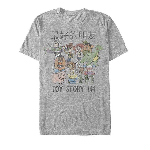 Mens Disney / Pixars Toy Story Group Shot Sketched Kanji Tee Athletic Grey Product Image