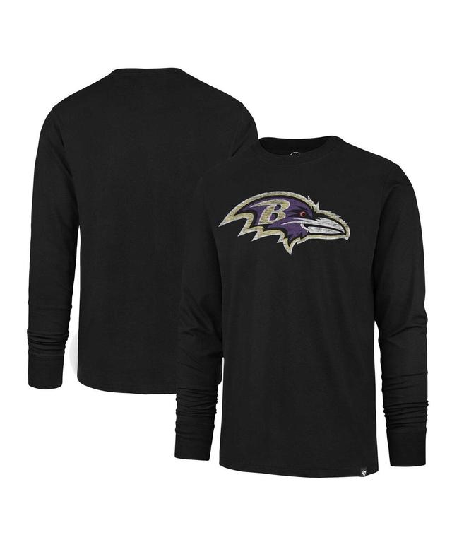 Mens 47 Brand Black Distressed Baltimore Ravens Premier Franklin Long Sleeve T-shirt Product Image