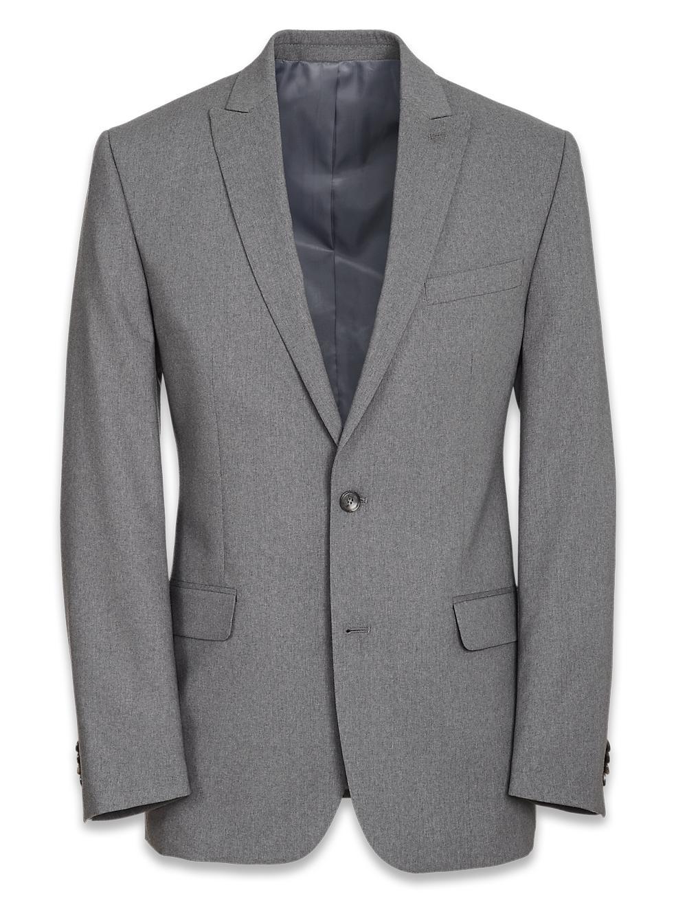 Tailored Fit Essential Wool Peak Lapel Suit Jacket - Grey Product Image