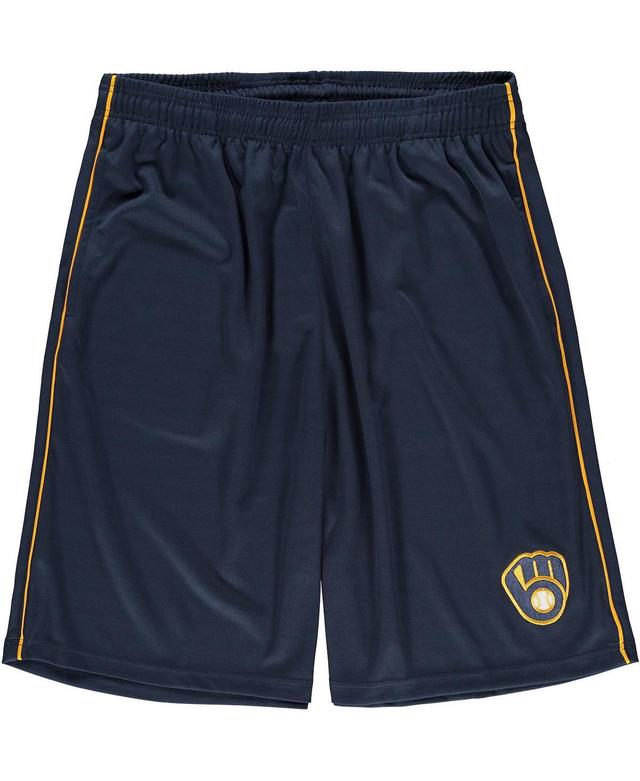 Mens Majestic Navy Milwaukee Brewers Big and Tall Mesh Team Shorts Product Image