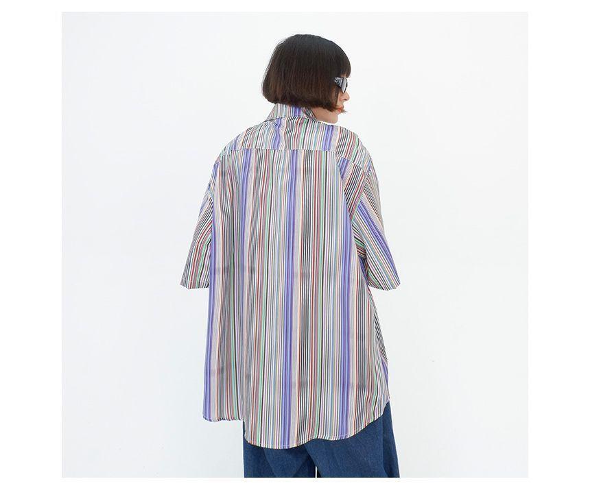 Short-Sleeve Striped Button-Up Shirt Product Image