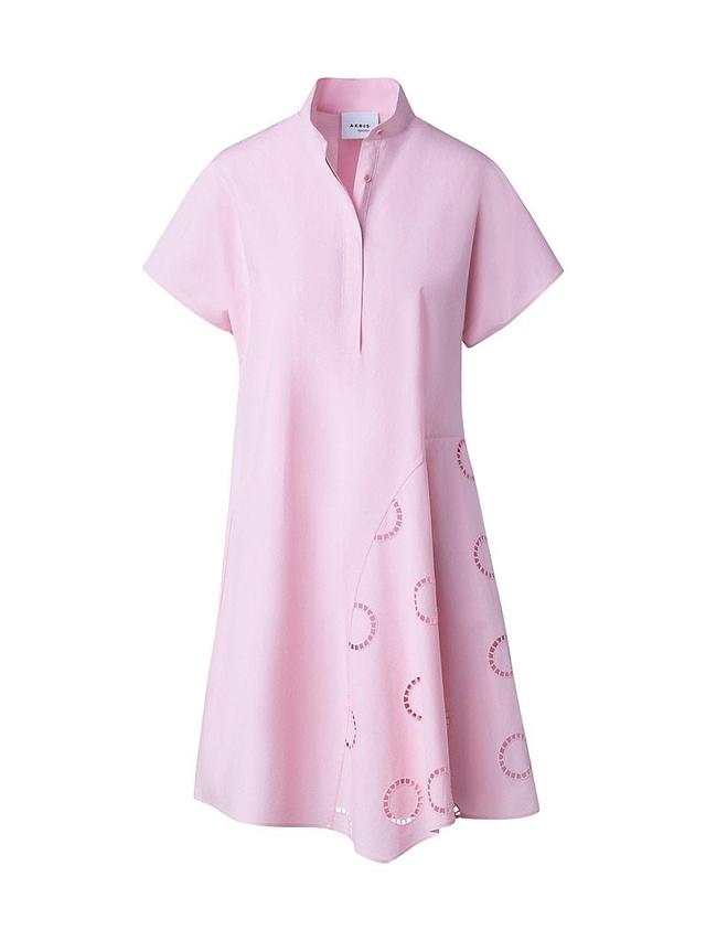 Womens Short-Sleeve Cotton Eyelet Minidress Product Image