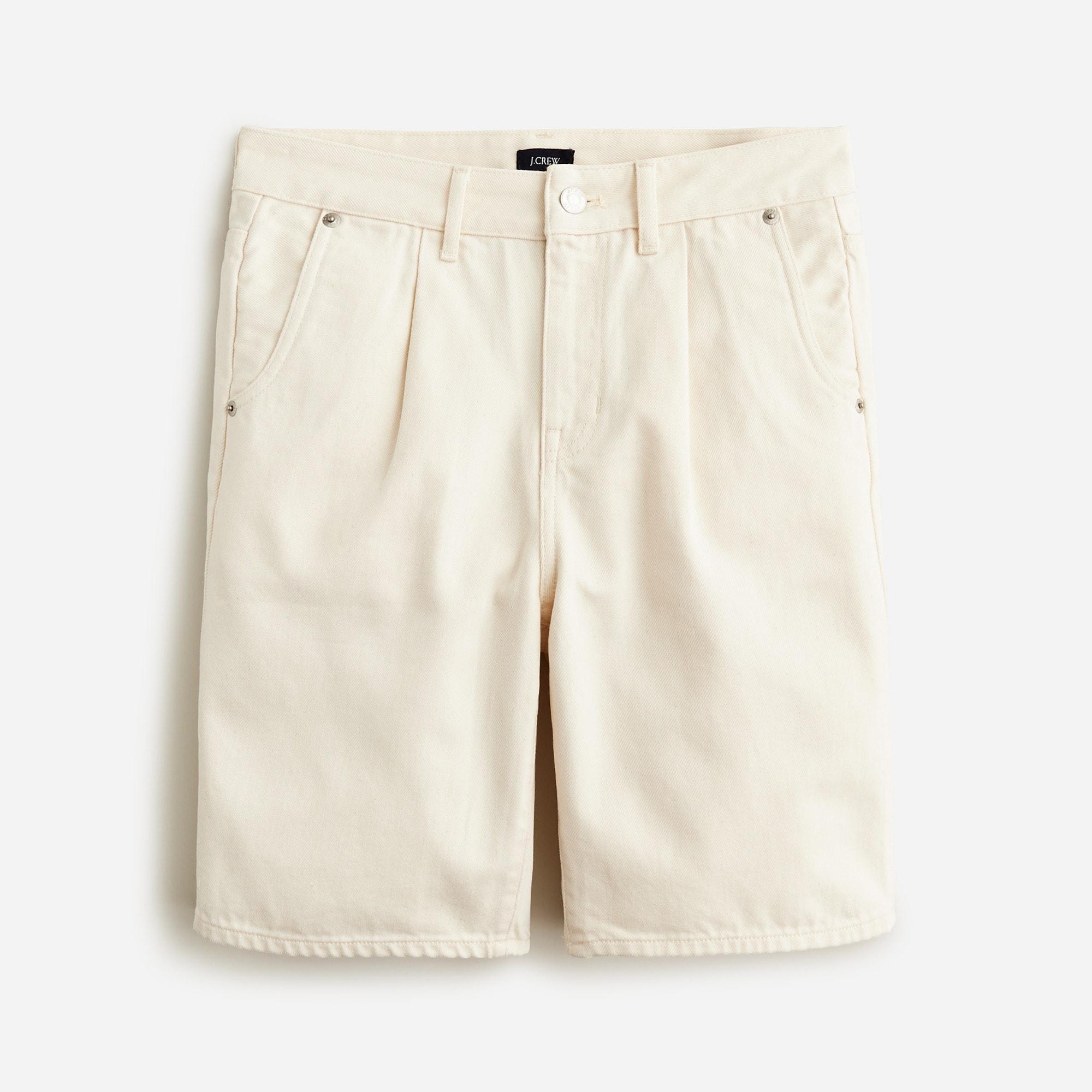 Midlength denim short in ecru Product Image