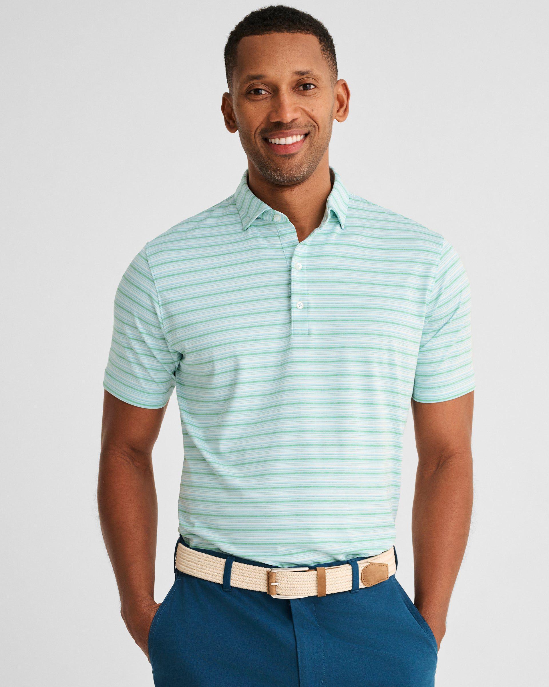 Richie Striped Jersey Performance Polo Male Product Image