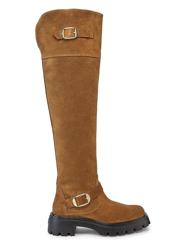 Womens Emerson 50MM Buckle-Accented Suede Tall Boots Product Image