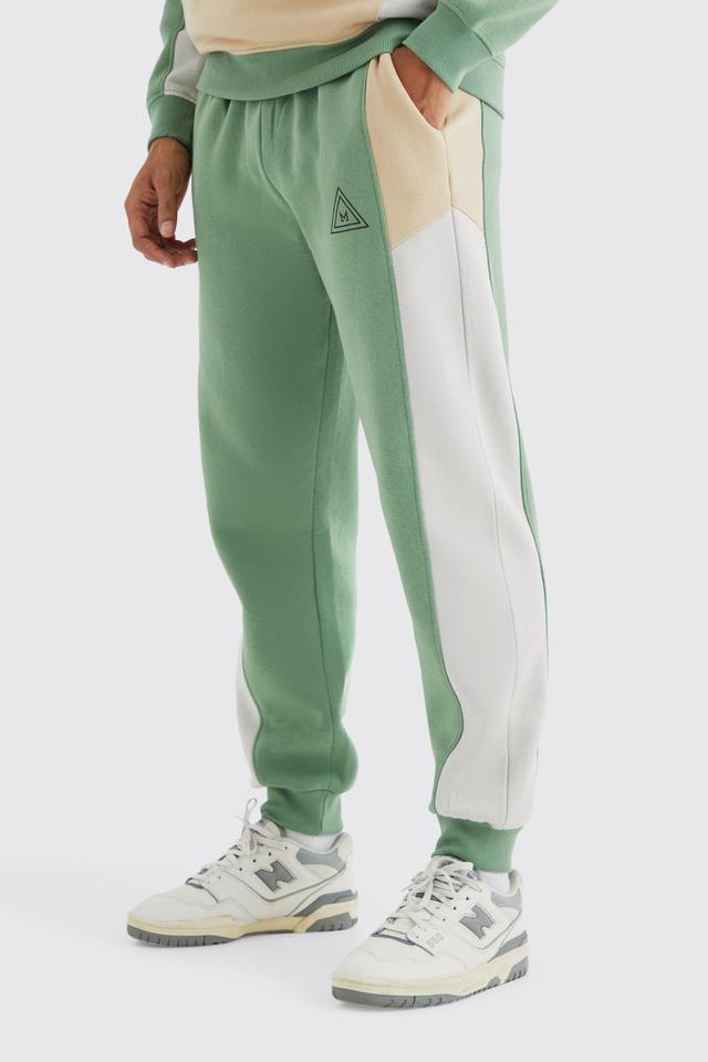 Colour Block Branded Sweatpants | boohooMAN USA Product Image