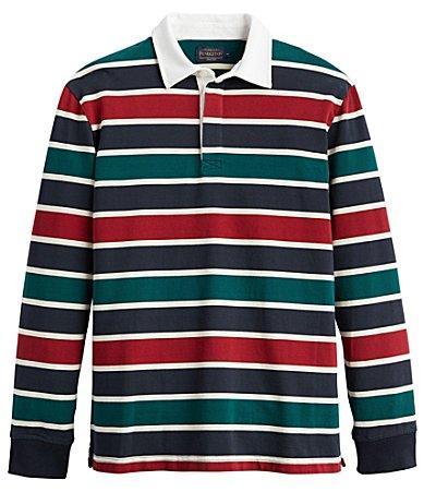 Pendleton Decker Rugby Stripe Multi-Color Long Sleeve Polo Shirt Product Image