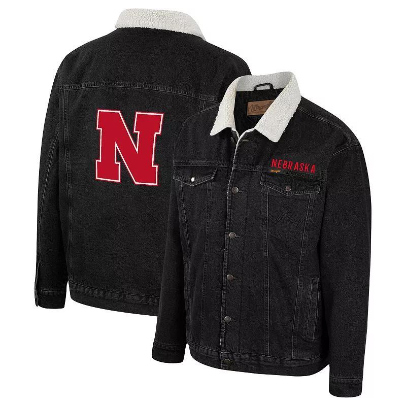 Mens Colosseum x Wrangler Charcoal Nebraska Huskers Western Button-Up Denim Jacket Product Image