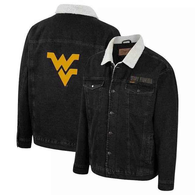 Mens Colosseum x Wrangler Charcoal West Virginia Mountaineers Western Button-Up Denim Jacket Product Image