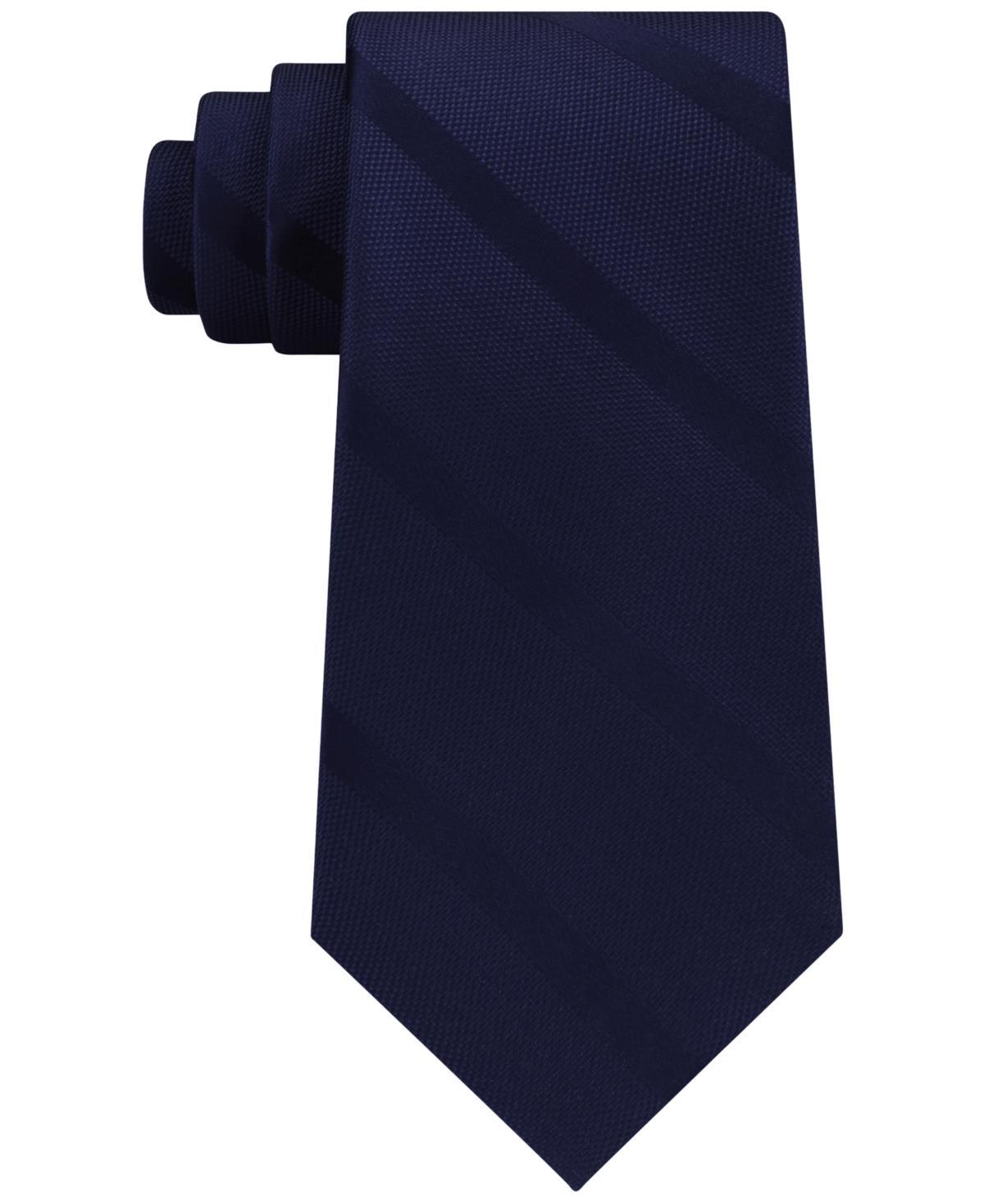 Tommy Hilfiger Mens Textured Woven Stripe Silk Tie Product Image