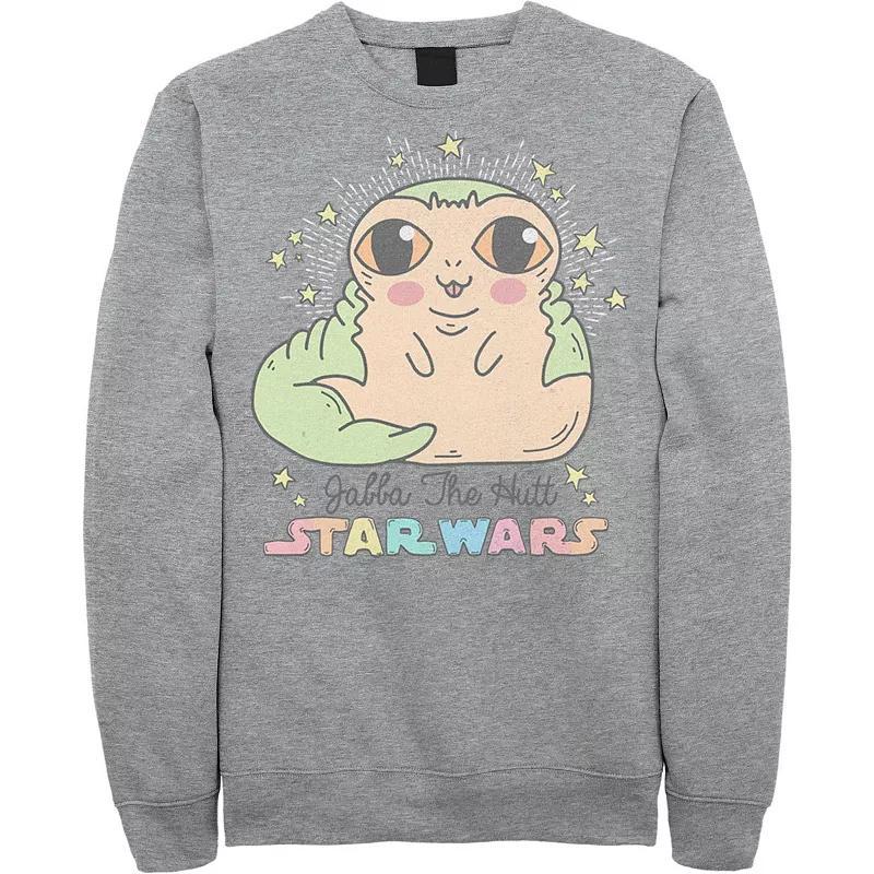 Mens Star Wars Cute Cartoon Jabba The Hutt Sweatshirt Athletic Grey Product Image