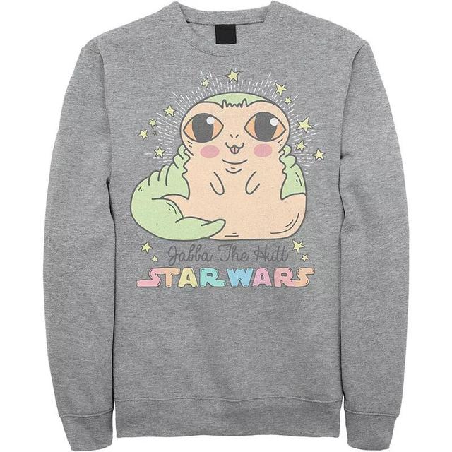 Mens Star Wars Cute Cartoon Jabba The Hutt Sweatshirt Athletic Grey Product Image