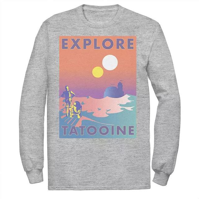 Mens Star Wars Explore Tatooine Faded Retro C-3PO & R2-D2 Poster Tee Product Image